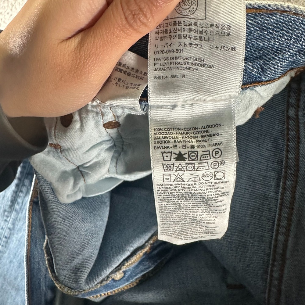 Levi's 501 Jeans Mens 36x29 Blue Cotton Denim Straight Leg Baggy Faded Workwear - Picture 3 of 10